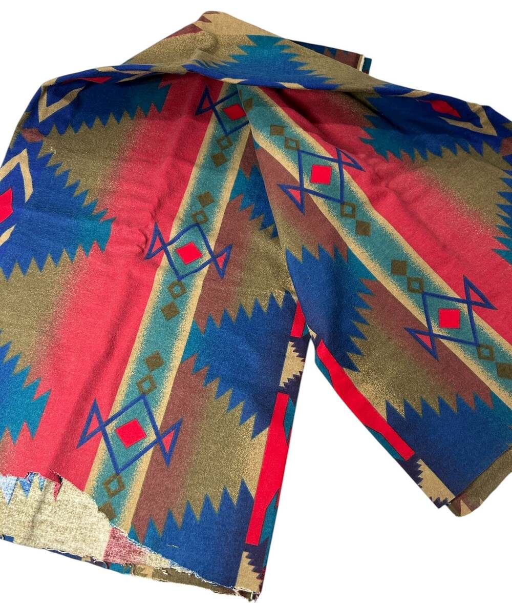 Woolrich Flannel Aztec Print Fabrice in Browns, Reds and Blues 54" W X 1 Yard